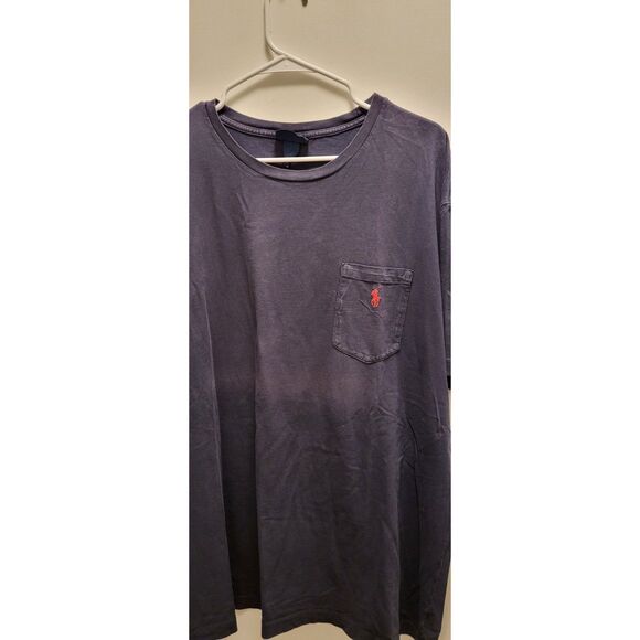 POLO Ralph Lauren Men's Pocket T-Shirt XL Navy Blue Faded Dark Wash - Picture 1 of 5